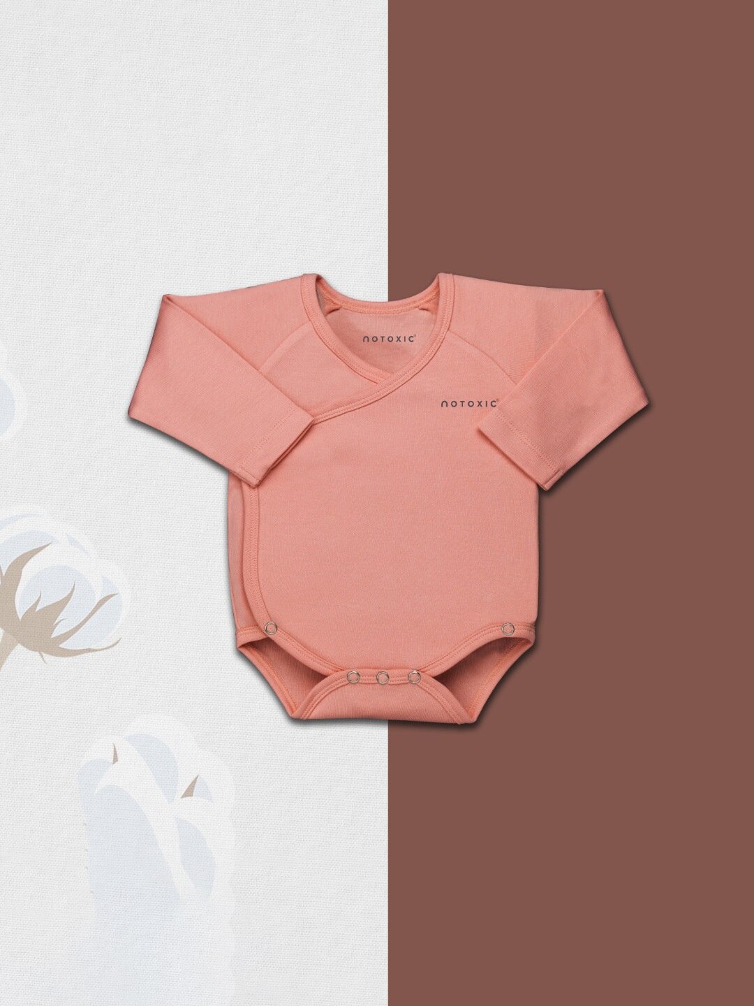 

BAESD Infants V-Neck Pure Organic Cotton Anti-Microbial Bodysuit, Peach