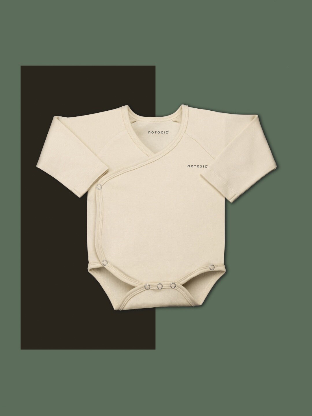 

BAESD Infants V-Neck Organic Cotton Anti-Microbial Bodysuit, Off white