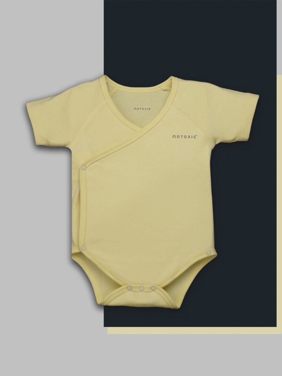 

BAESD Infants V-Neck Pure Organic Cotton Anti-Microbial Bodysuit, Yellow
