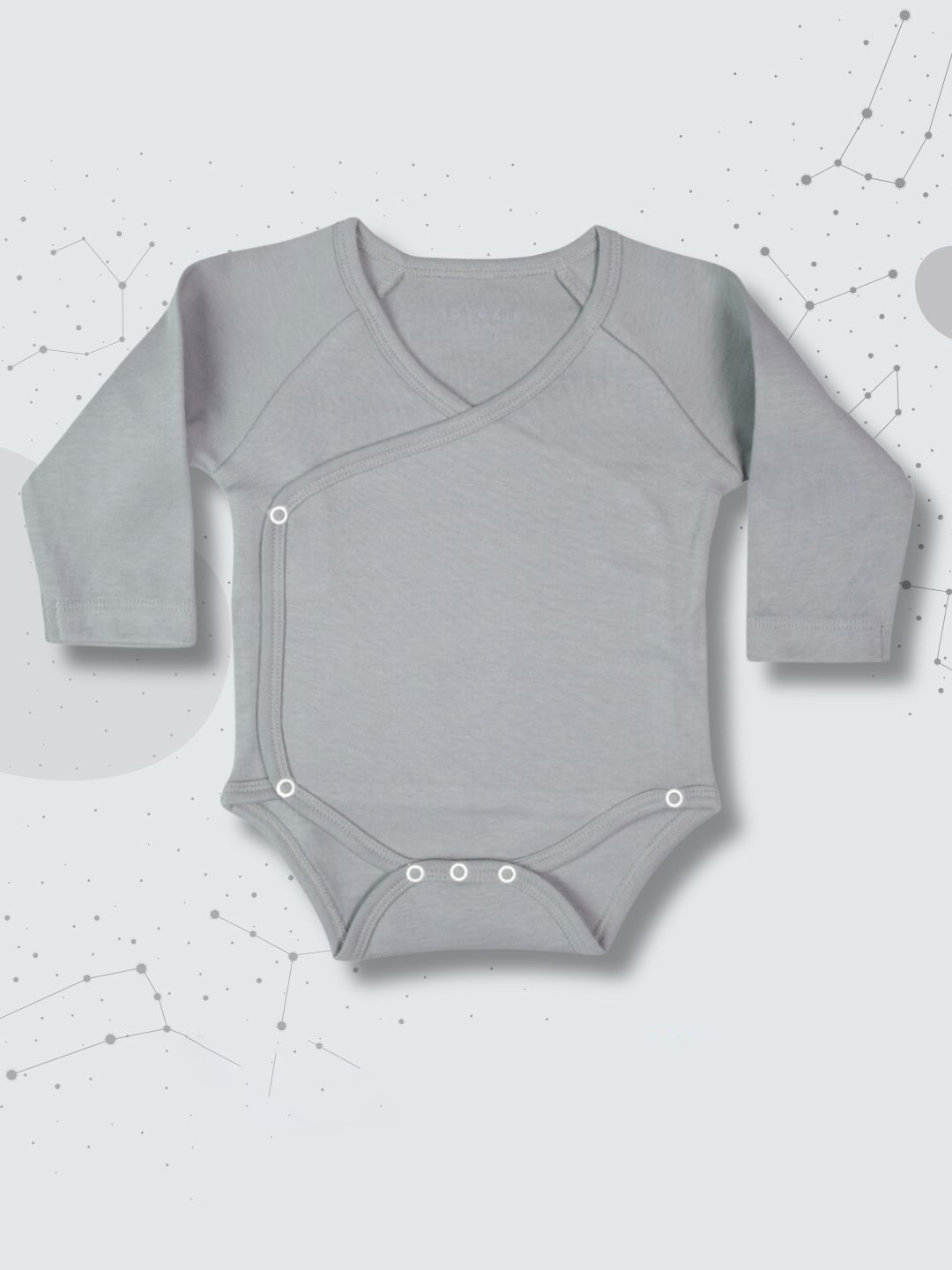 

BAESD Infants V-Neck Pure Organic Cotton Anti-Microbial Bodysuit, Grey