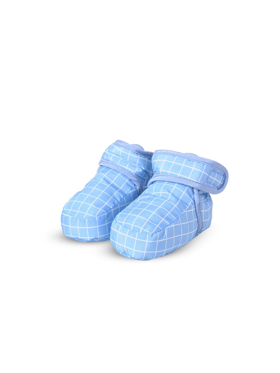 

KID-O-WORLD Infant Boys Checked Booties, Blue