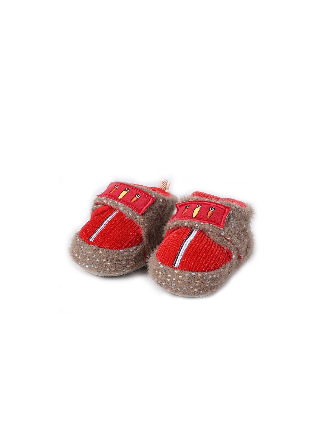 

KID-O-WORLD Infants Embroidered Fur Booties, Red