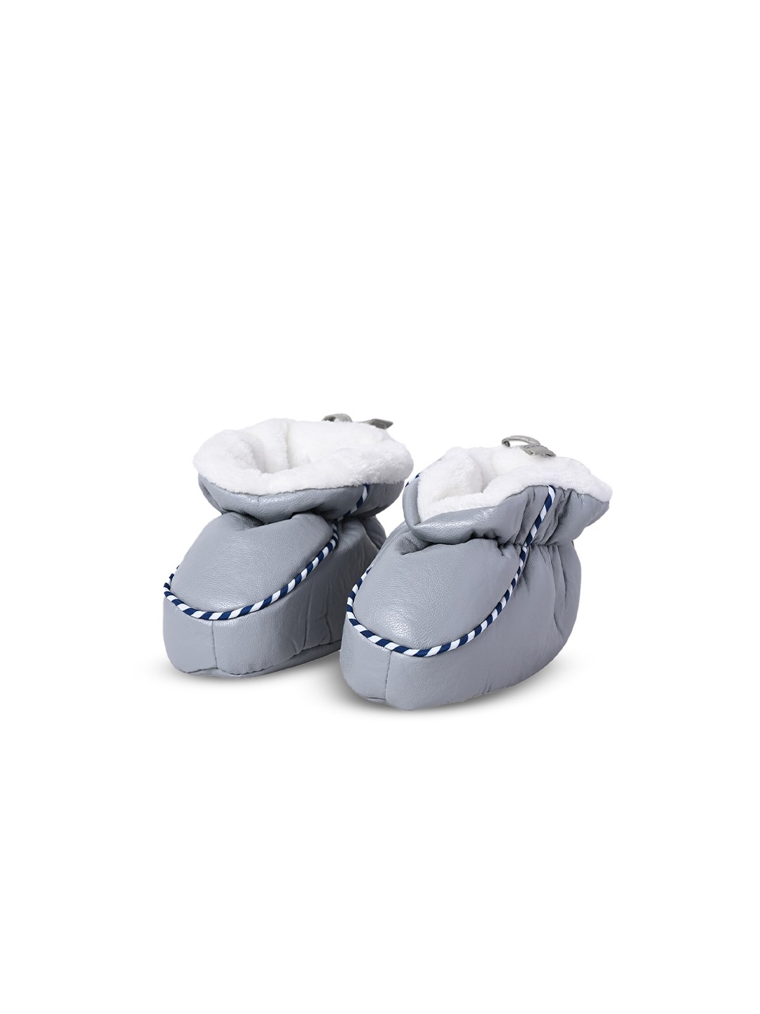 

KID-O-WORLD Infants Leather Booties, Grey