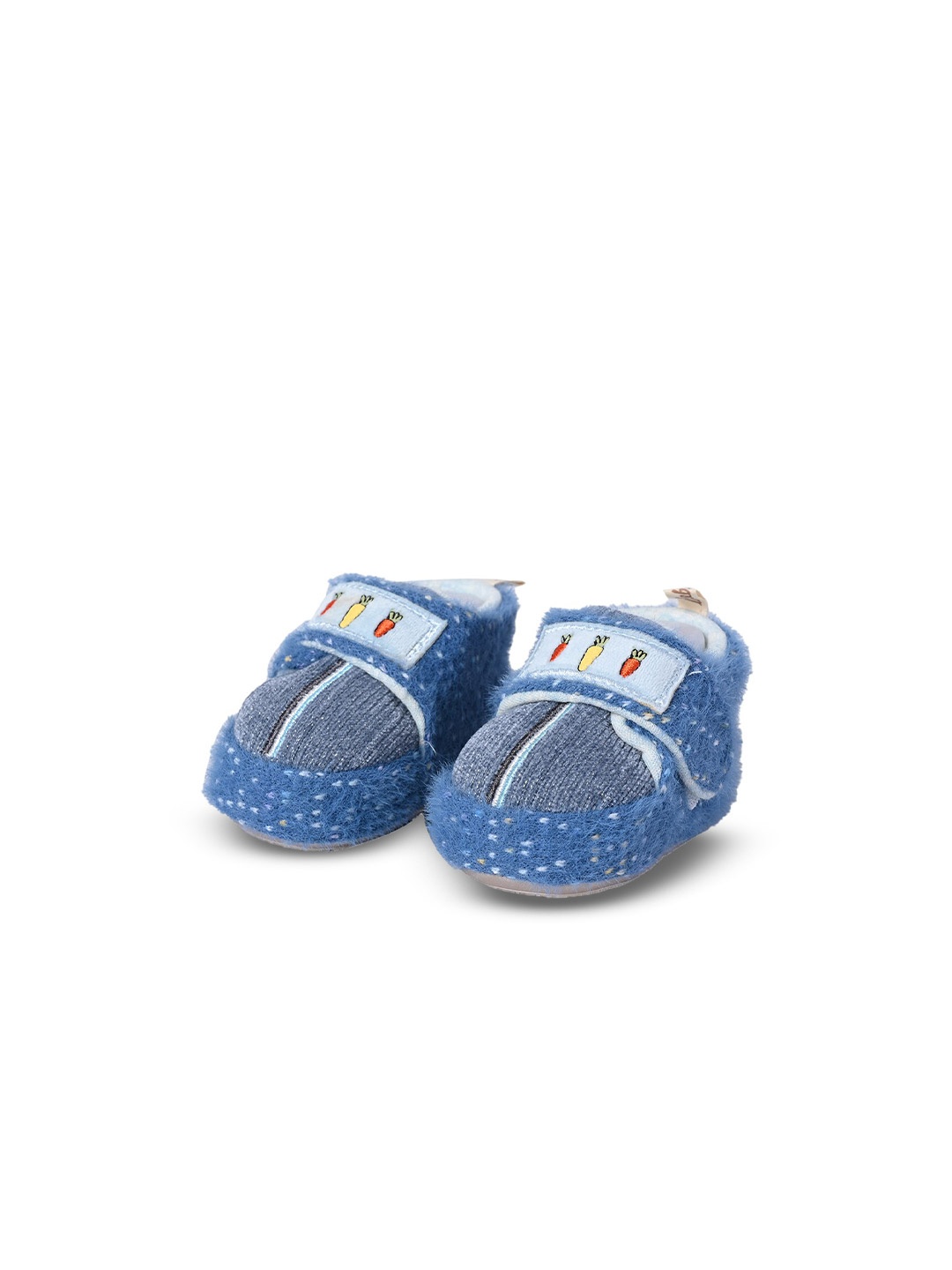 

KID-O-WORLD Infant Boys Embroidered Fur Booties, Blue