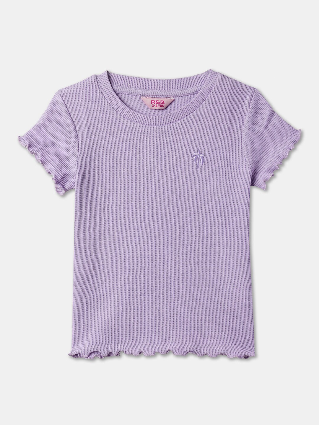 

R&B Girls Round Neck Cotton T-shirt, Purple