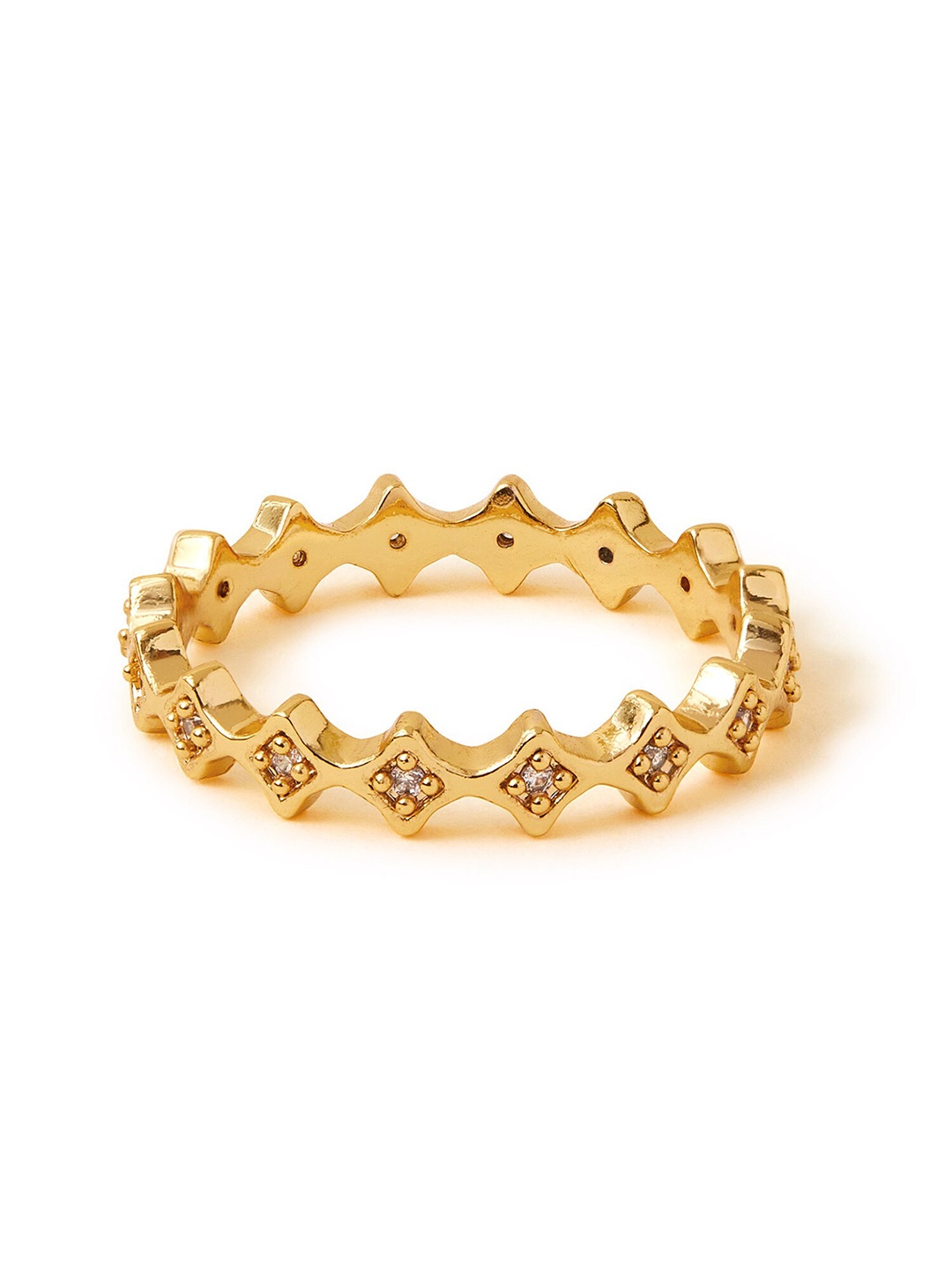 

Accessorize London 14K Gold-plated Star Band Ring Gold