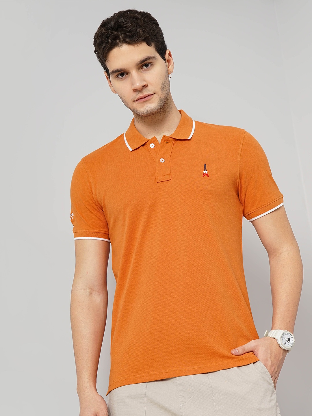 

Celio Polo Collar Cotton T-shirt, Orange