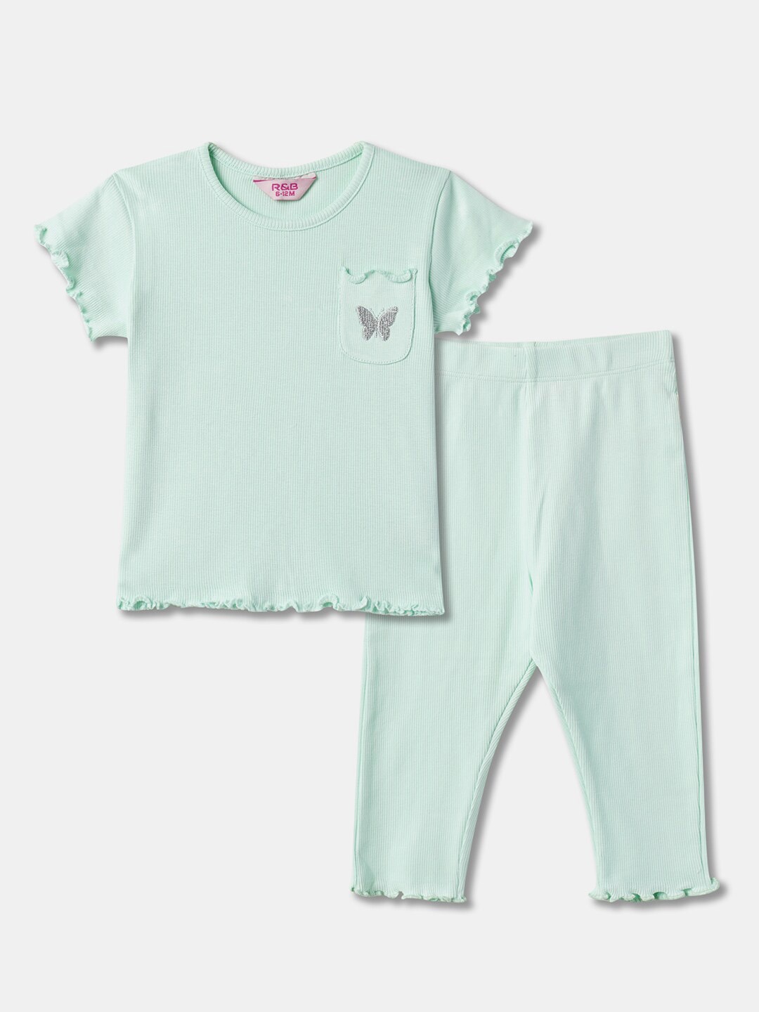 

R&B Girls Striped T-shirt with Trousers, Blue