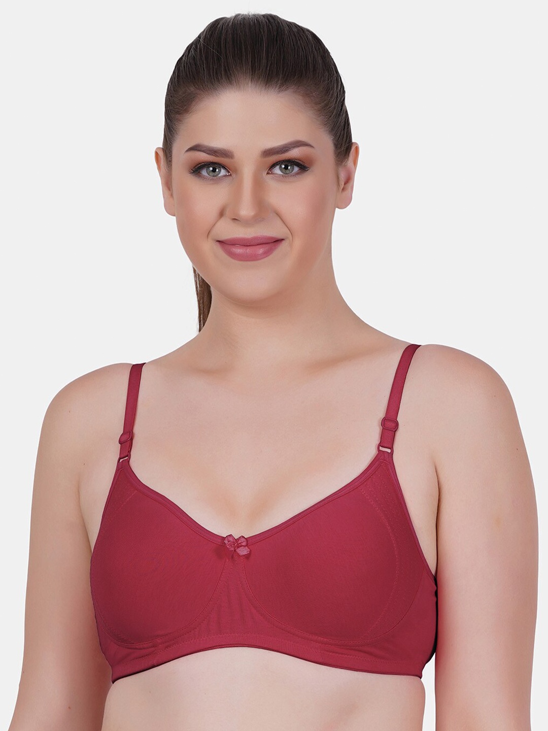 

Reveira Medium Coverage Non Padded Minimizer Bra With All Day Comfort & Dry Fit, Maroon