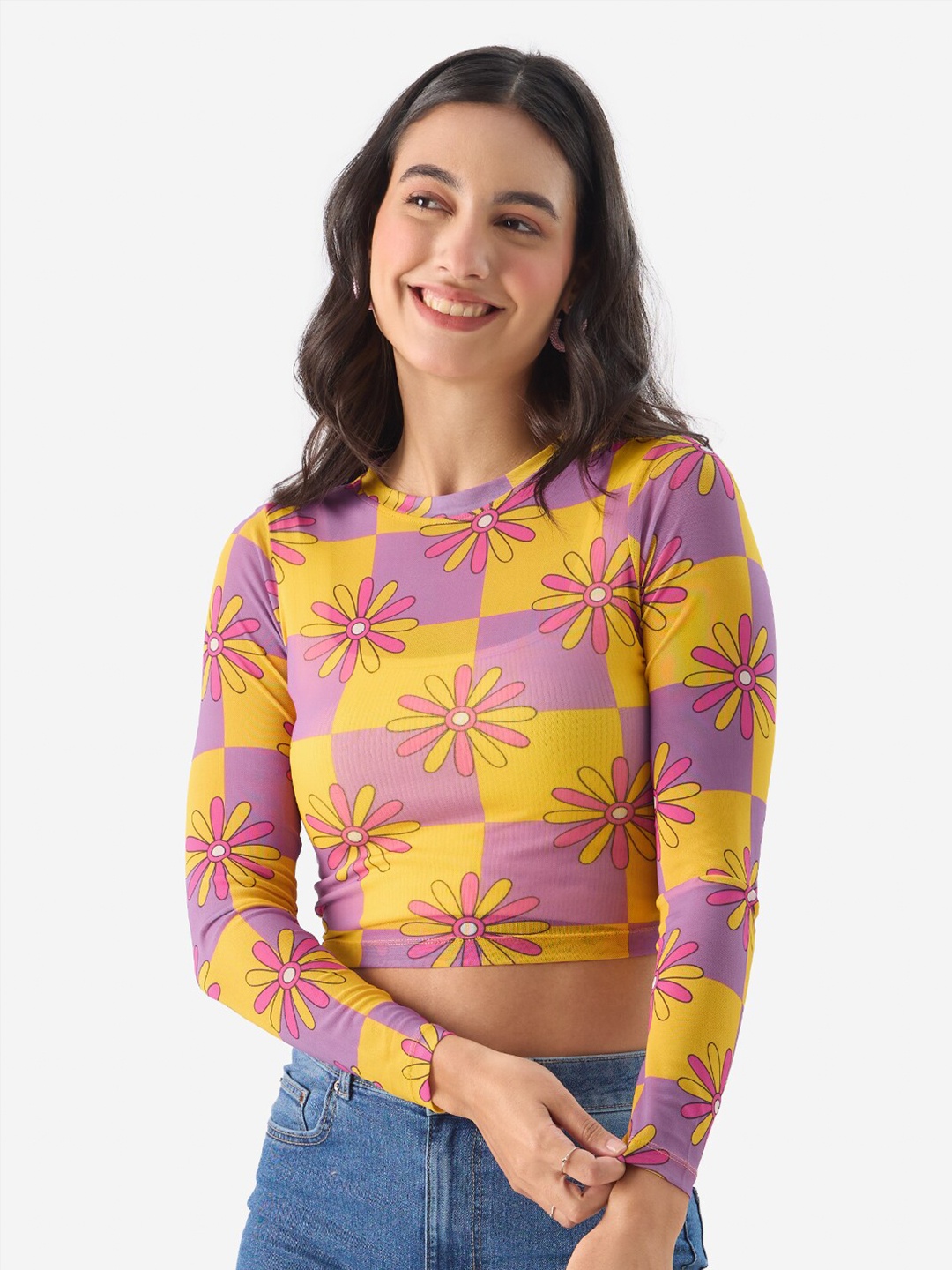 

The Souled Store Lavender Floral Printed Crop Top