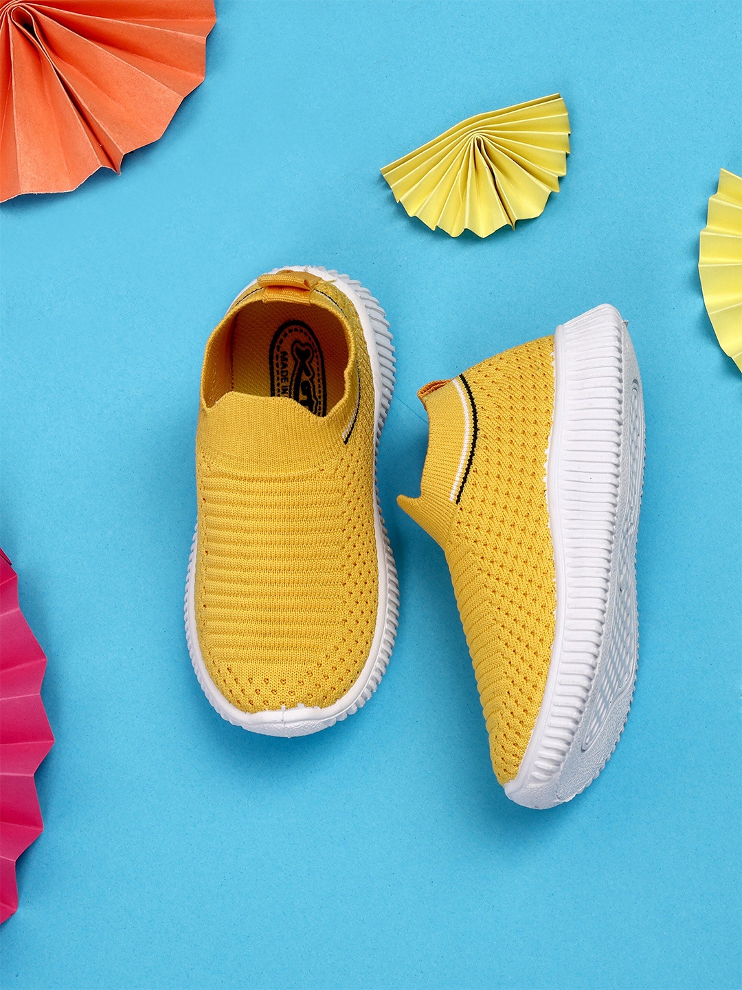 

KATS Kids Perforations Antibacterial Slip-On Sneakers, Yellow
