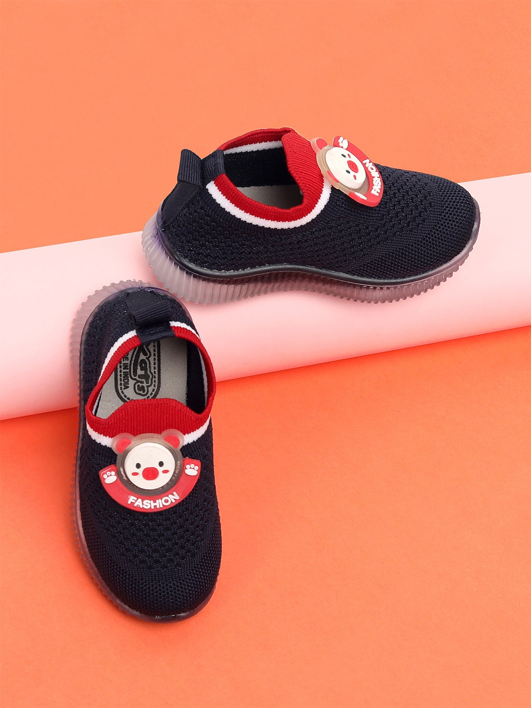 

KATS Kids Perforations Antibacterial Slip-On Sneakers, Navy blue