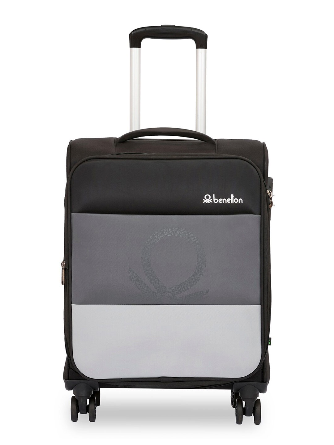 

United Colors of Benetton Archimedes Colourblocked Cabin Trolley Bag, Black