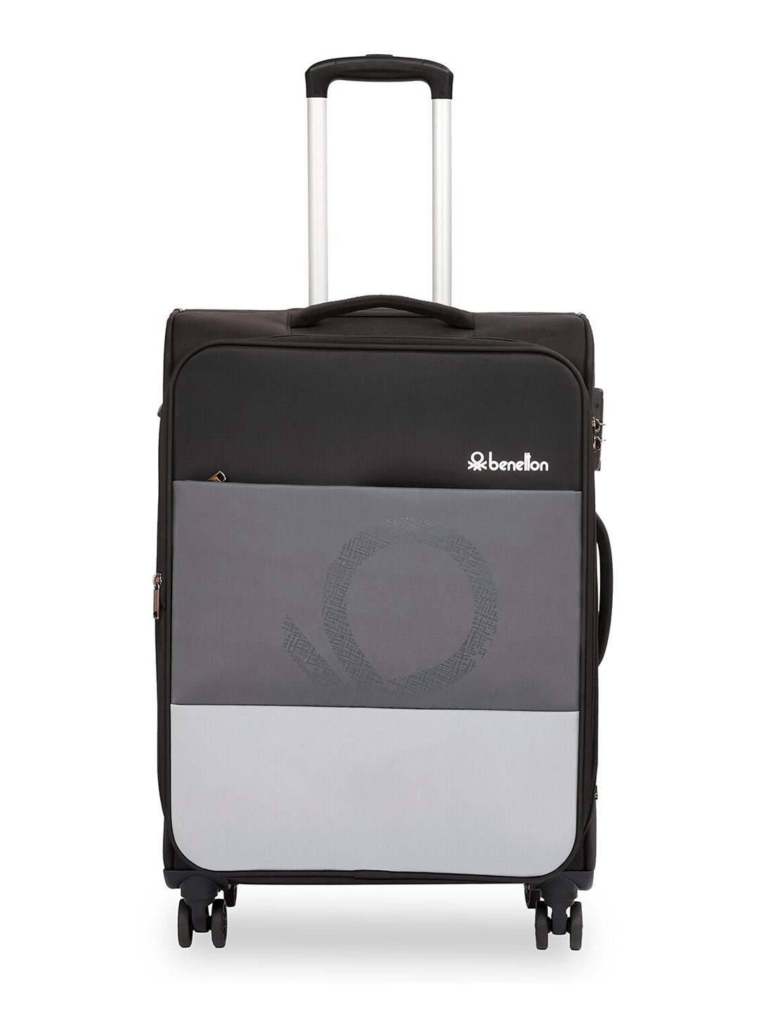 

United Colors of Benetton Archimedes Colourblocked Medium Trolley Bag, Black