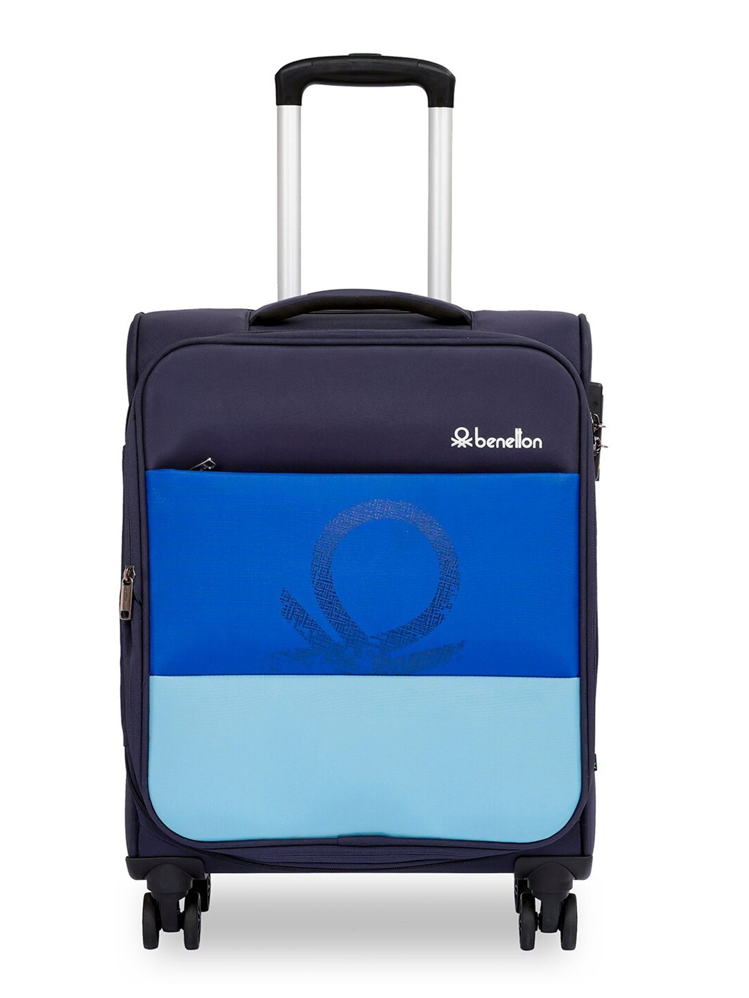 

United Colors of Benetton Unisex Archimedes Colourblocked Soft-Sided Cabin Trolley Bag, Navy blue
