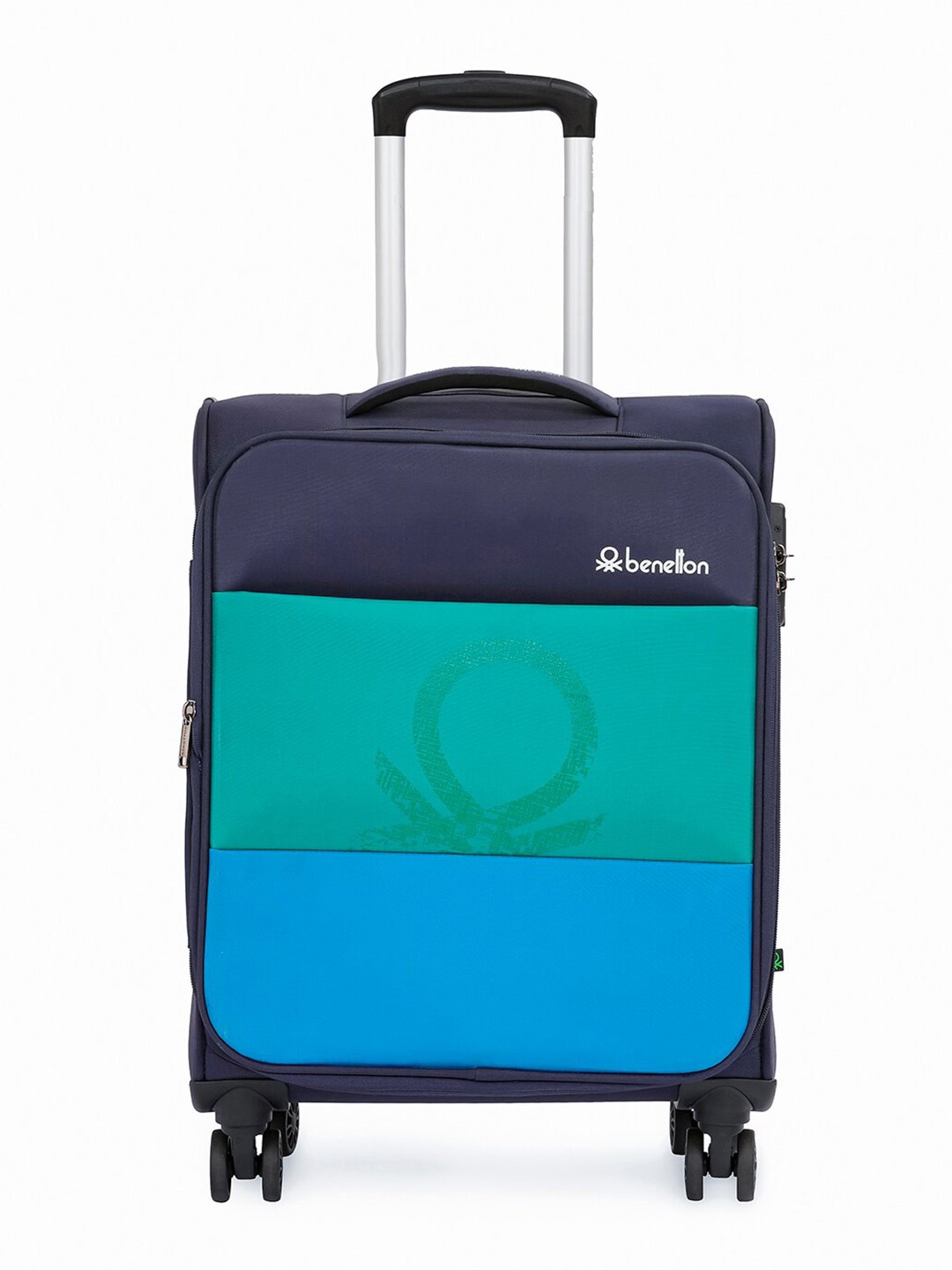 

United Colors of Benetton Unisex Archimedes Colourblocked Cabin Trolley Bag 58cm, Navy blue