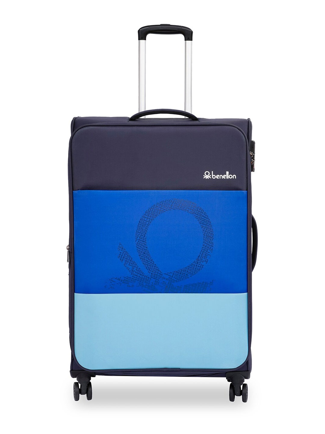 

United Colors of Benetton Archimedes Colourblocked Soft-Sided Large Trolley Bag, Navy blue