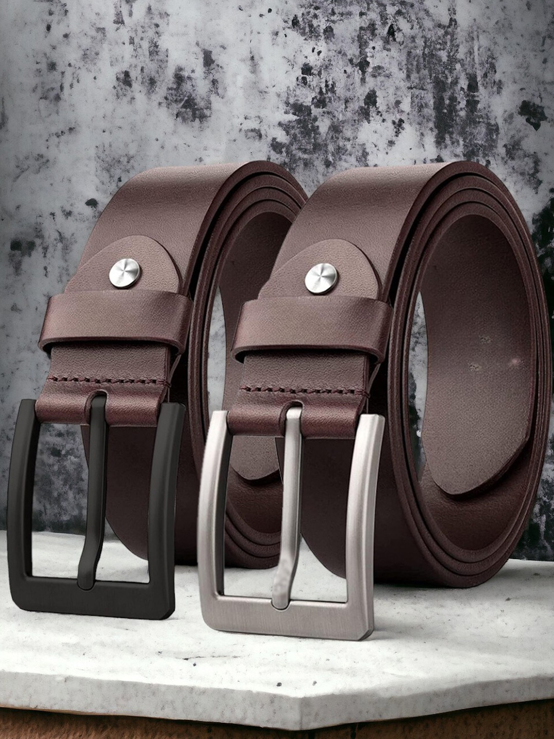 

The Roadster Lifestyle Co. Pack Of 2 Leather Formal Belts, Brown