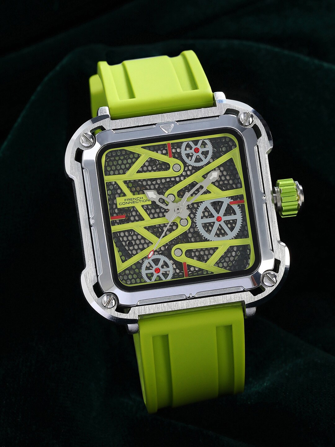 

French Connection Men Printed Dial Wrap Around Straps Analogue Watch FCA07-1, Green