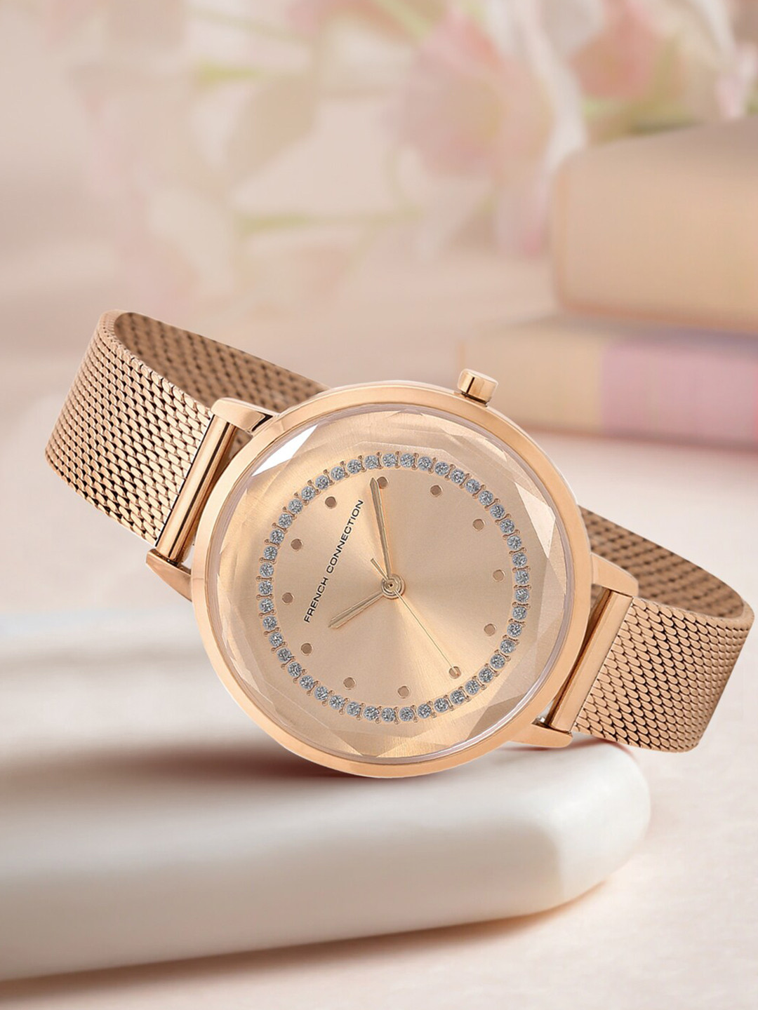 

French Connection Women Stainless Steel Bracelet Style Straps Analogue Watch FCC02RGM-R, Rose