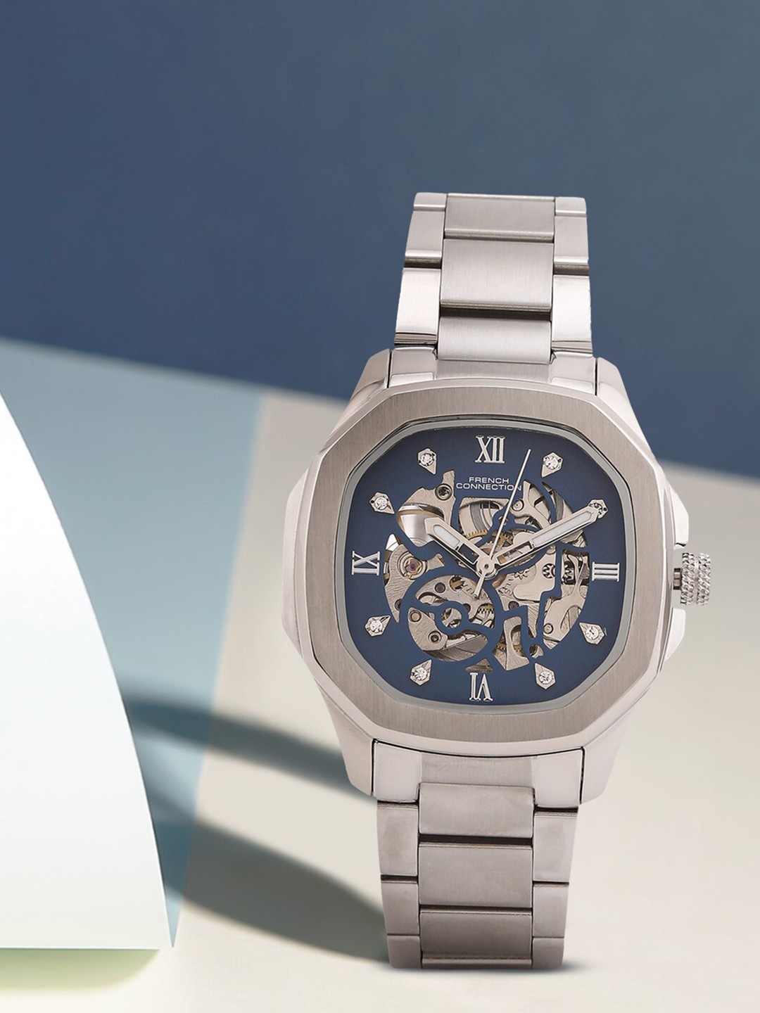 

French Connection Women Stainless Steel Bracelet Style Straps Digital Watch FCA06-3, Blue
