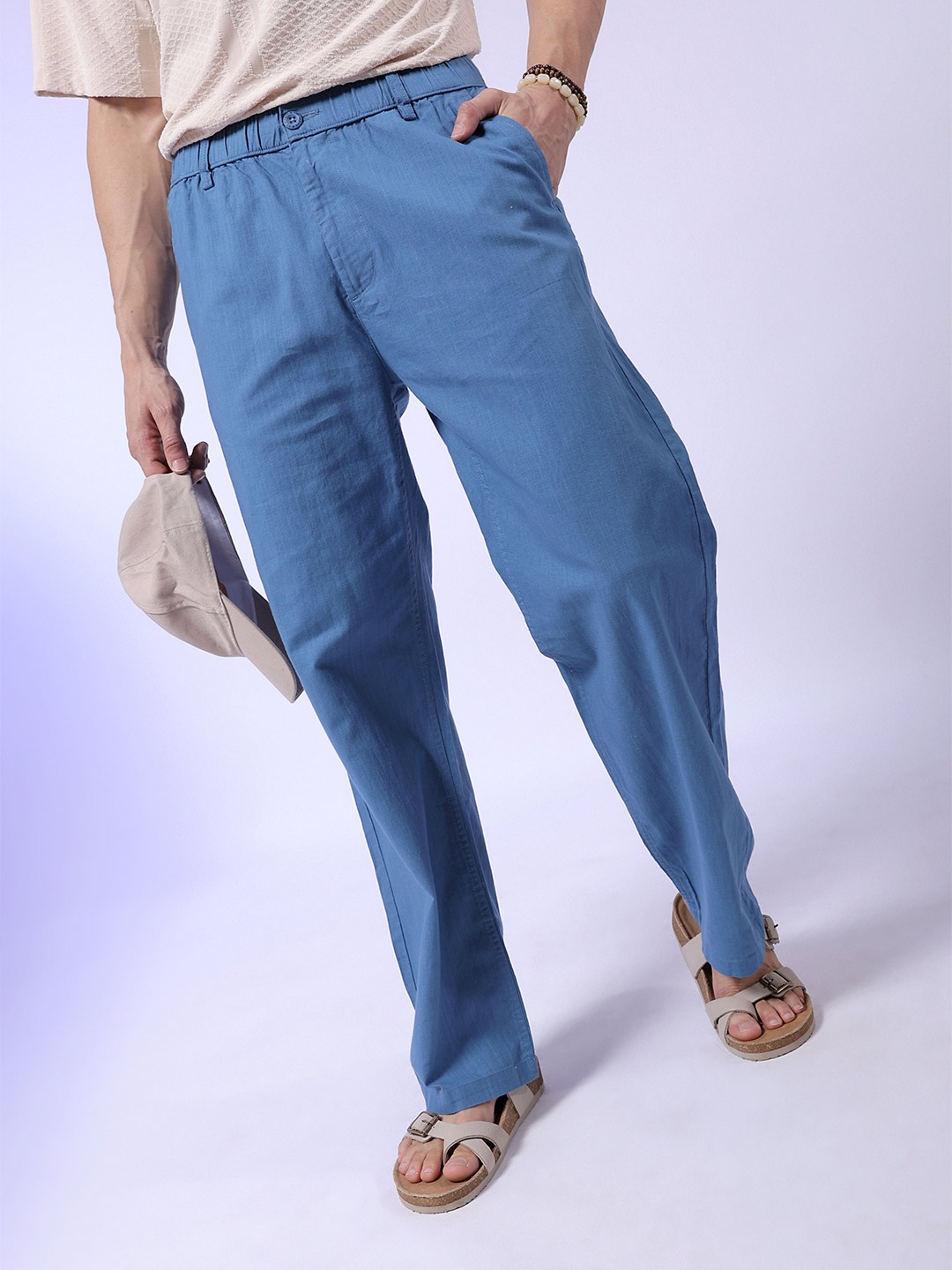 

The Indian Garage Co Loose Fit Trousers, Blue