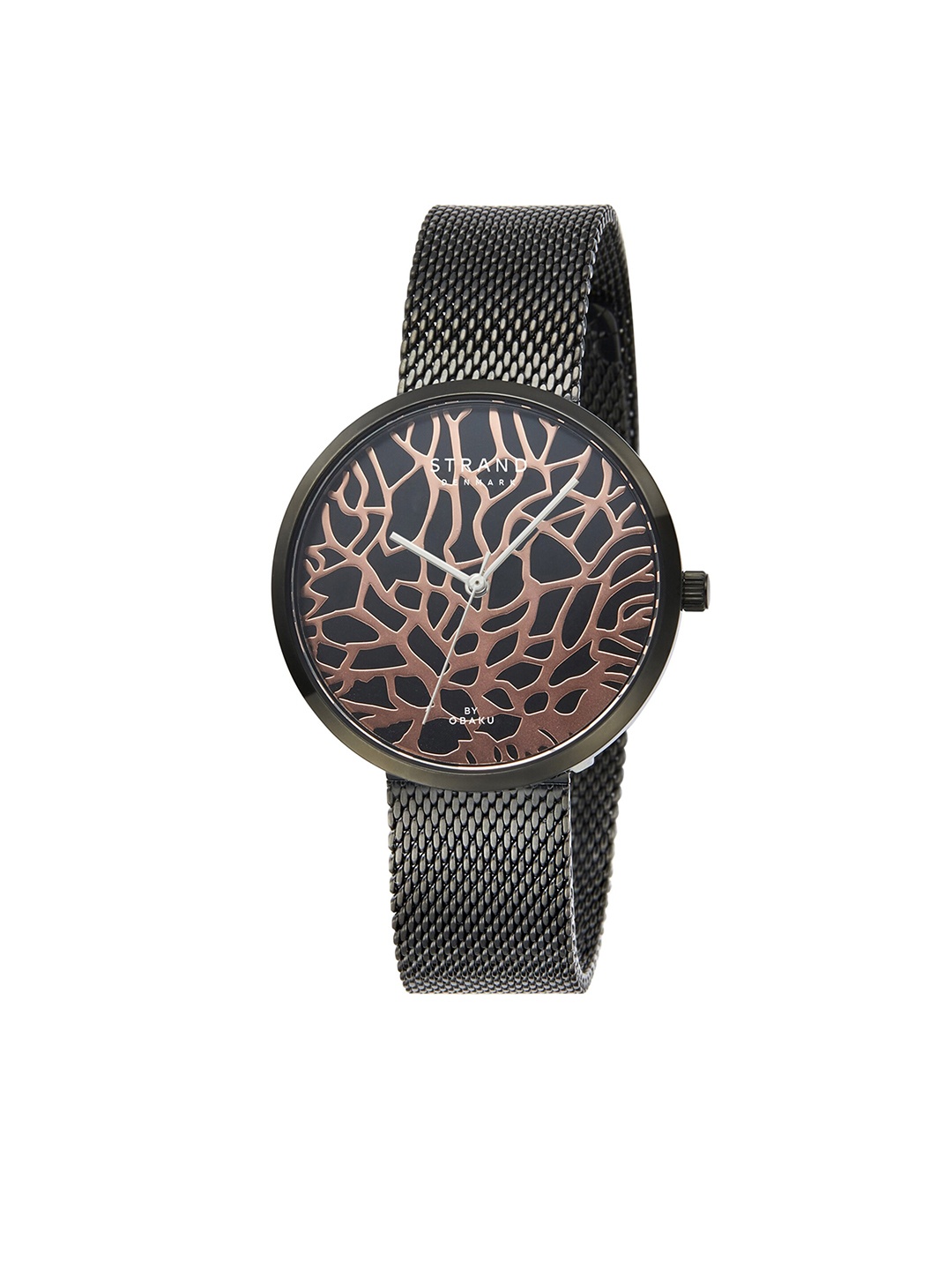 

STRAND BY OBAKU Women Stainless Steel Bracelet Style Straps Analogue Watch, Black