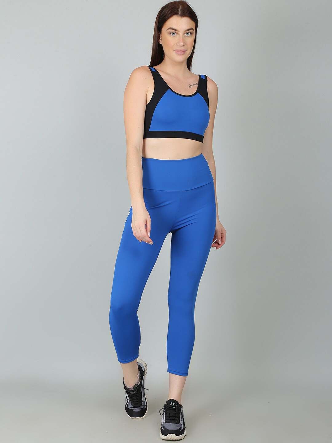 

N-Gal Colourblocked Sleeveless Sports Tracksuit, Blue