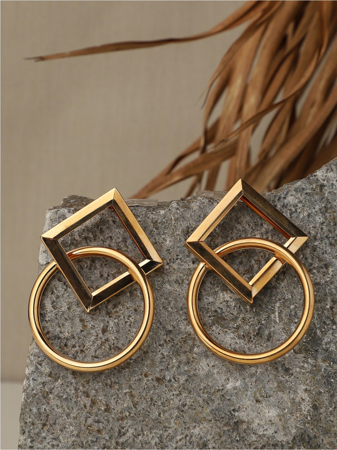 

PATOLA BY VJ Gold-Plated Geometric Drop Earrings