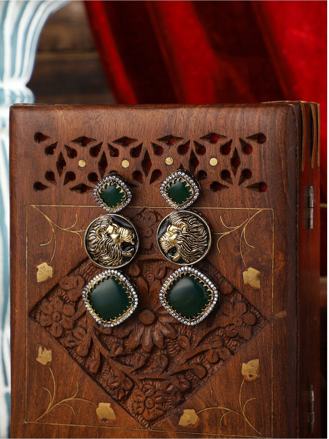 

PATOLA BY VJ Gold Plated Drop Earrings