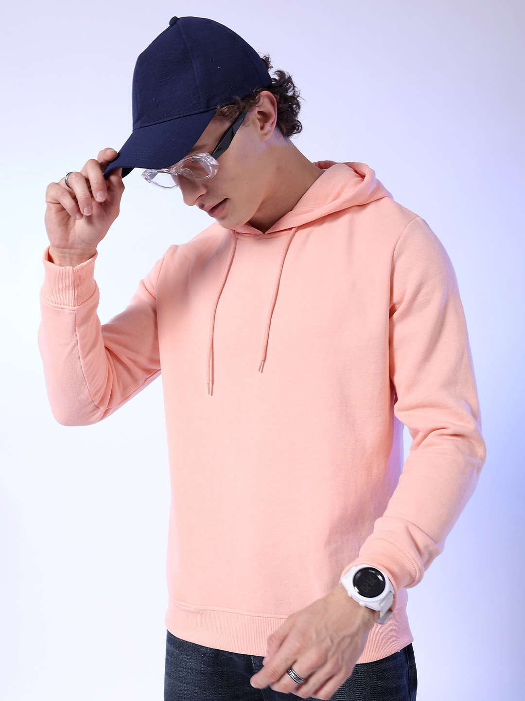 

The Indian Garage Co Men Pullover Hooded Sweatshirt, Pink