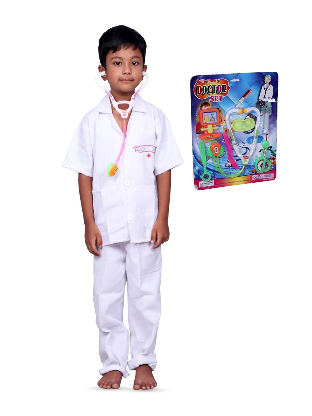 

BAESD Kids Doctor Costume Shirt with Trousers, White