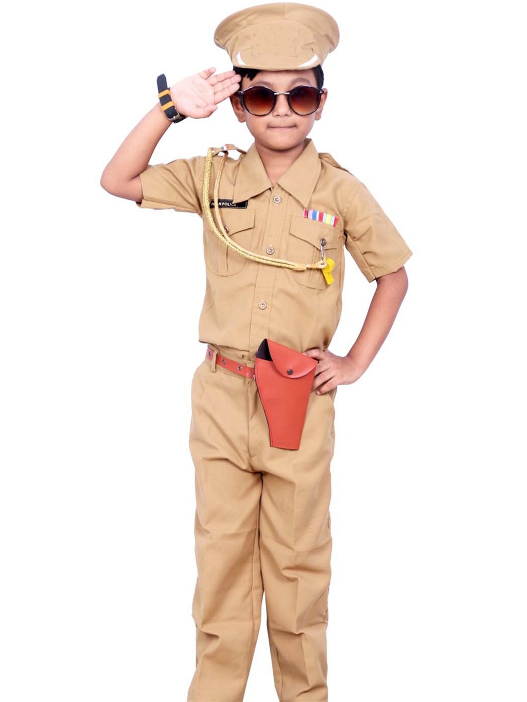 

BAESD Kids Shirt with Trousers Police Costume Clothing Set, Khaki