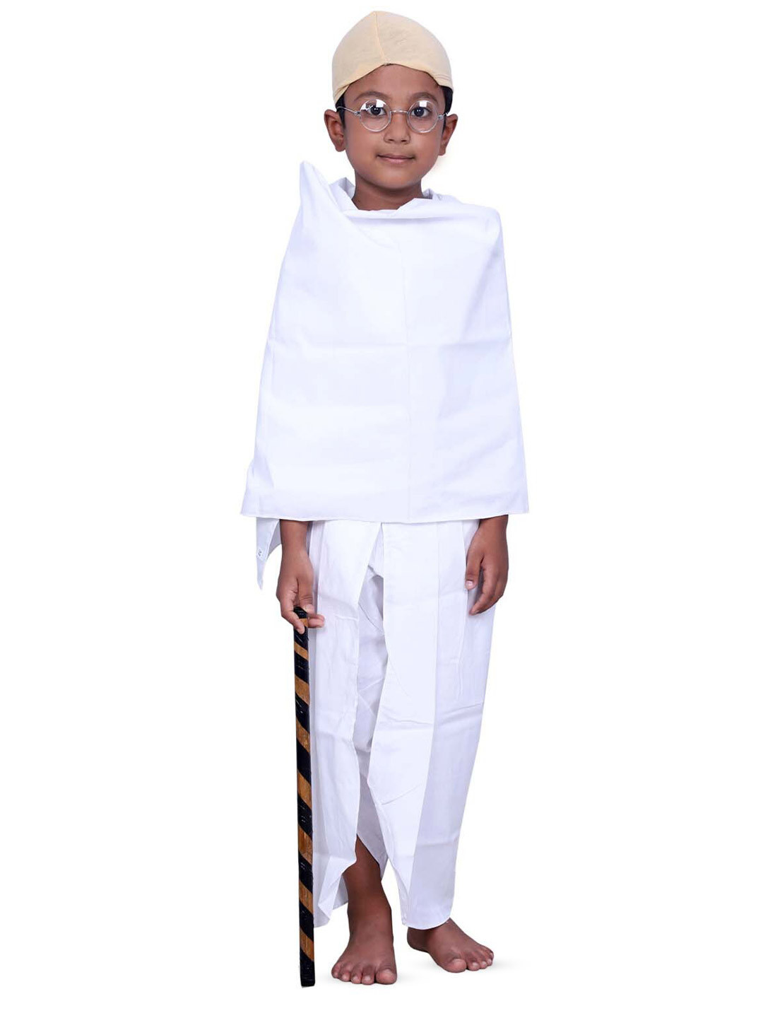 

BAESD Kids Kurta With Dhoti Pants Gandhiji Costume Wear, White