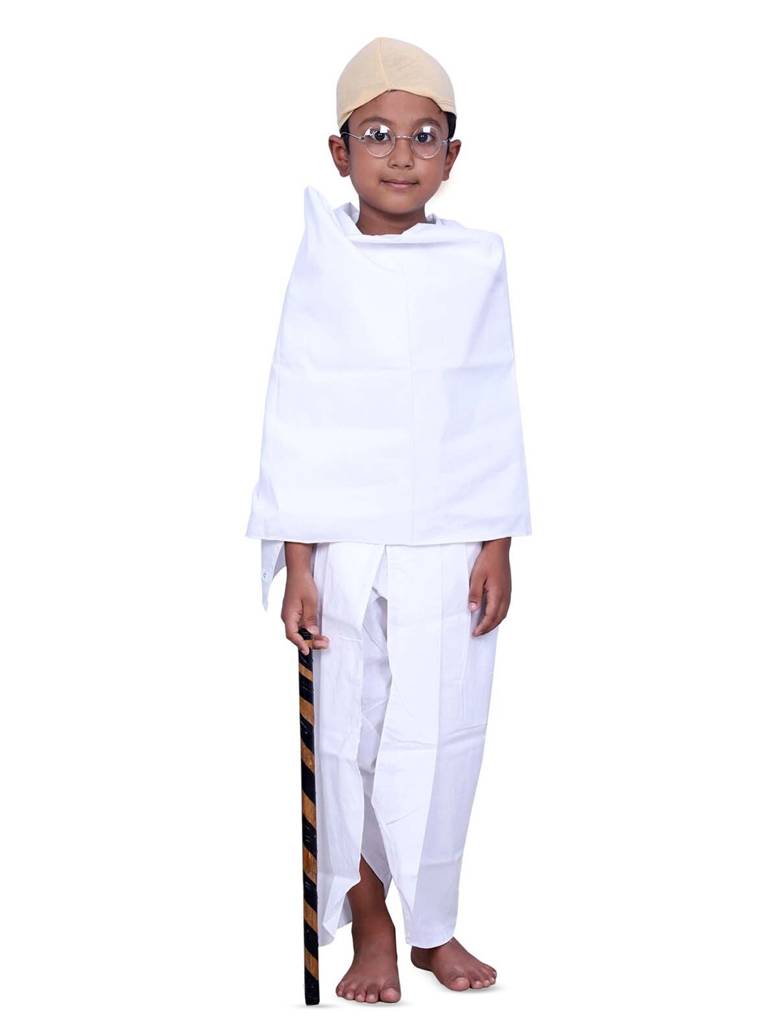 

BAESD Kids Kurta With Dhoti Pants Gandhiji Costume Wear, White