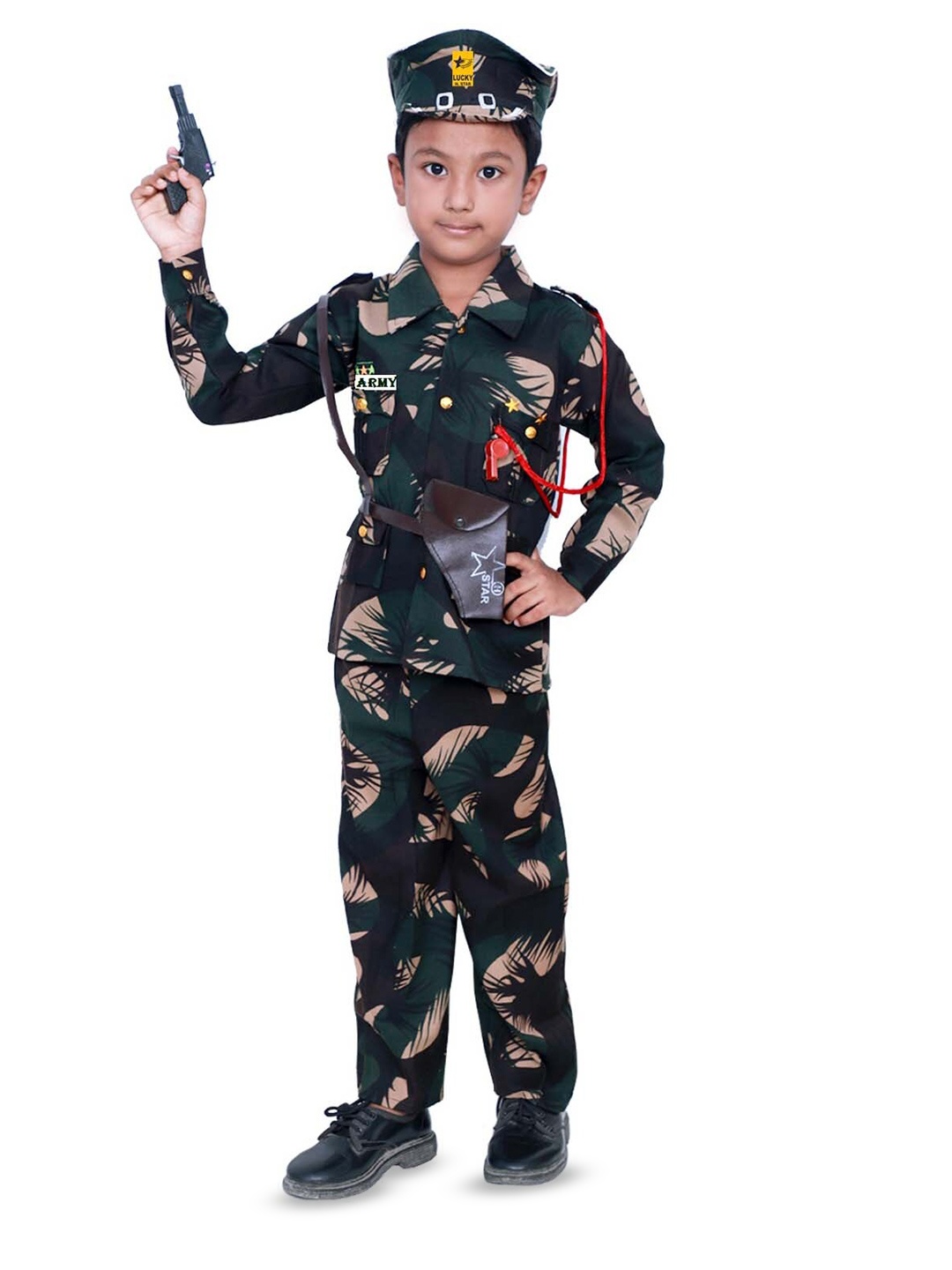 

BAESD Kids Camouflage Printed Indian Army Costume Wear, Green