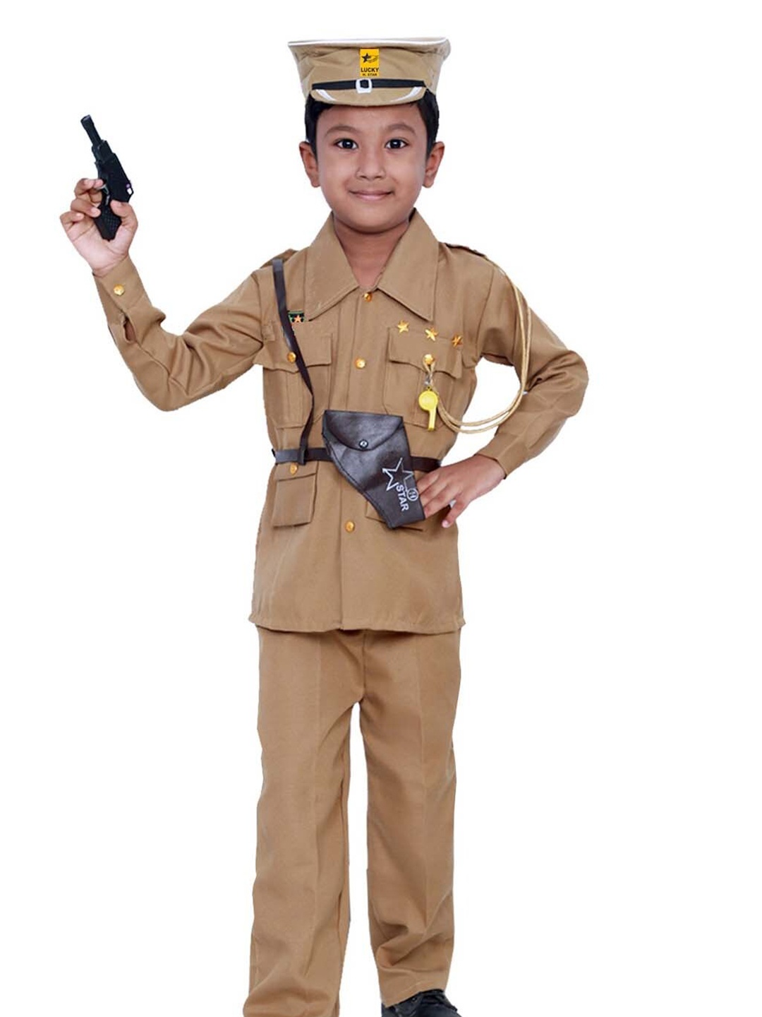 

BAESD Kids Police Costume Shirt with Trousers, Beige