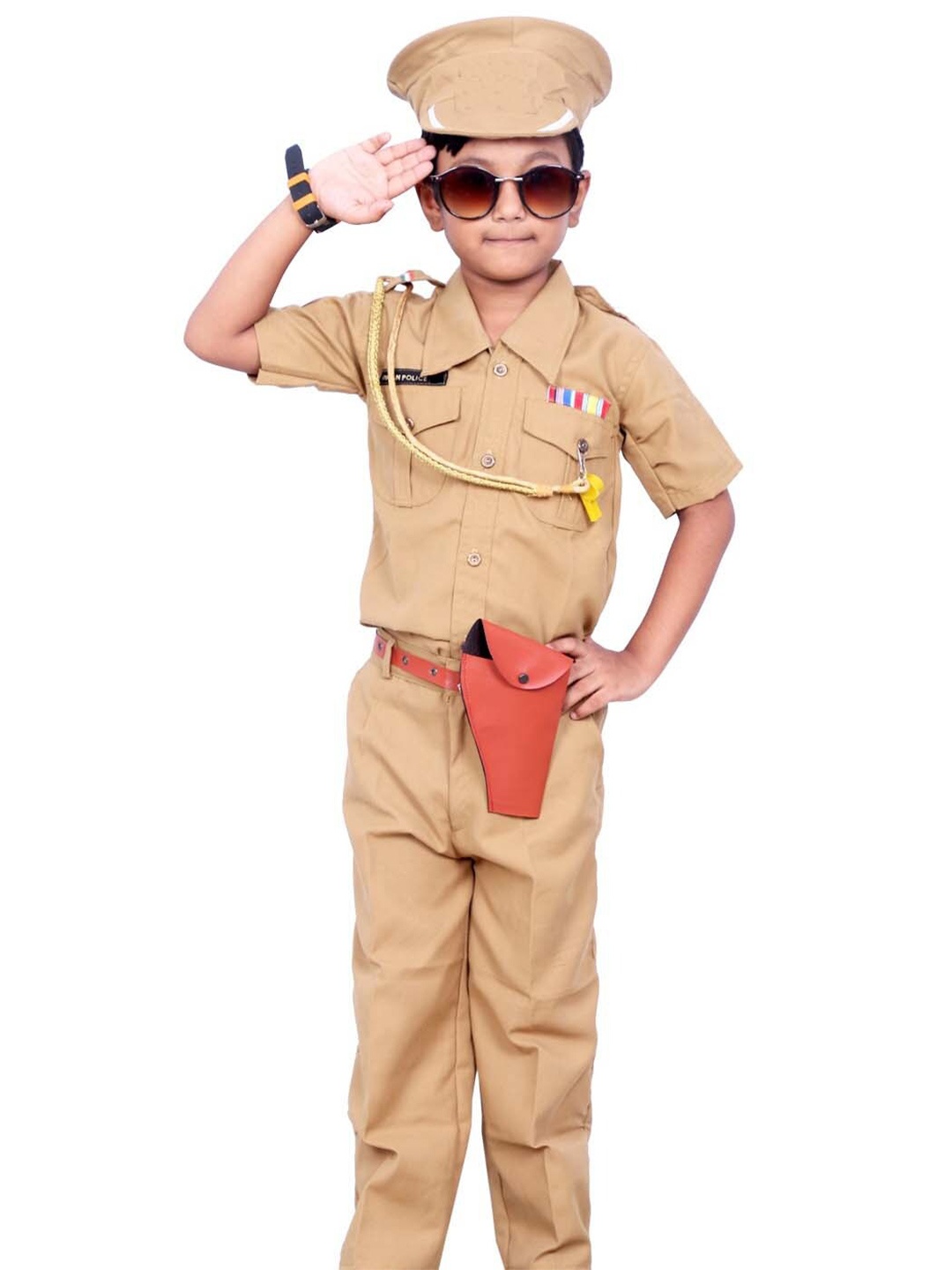 

BAESD Kids Police Costume Shirt with Trousers, Beige