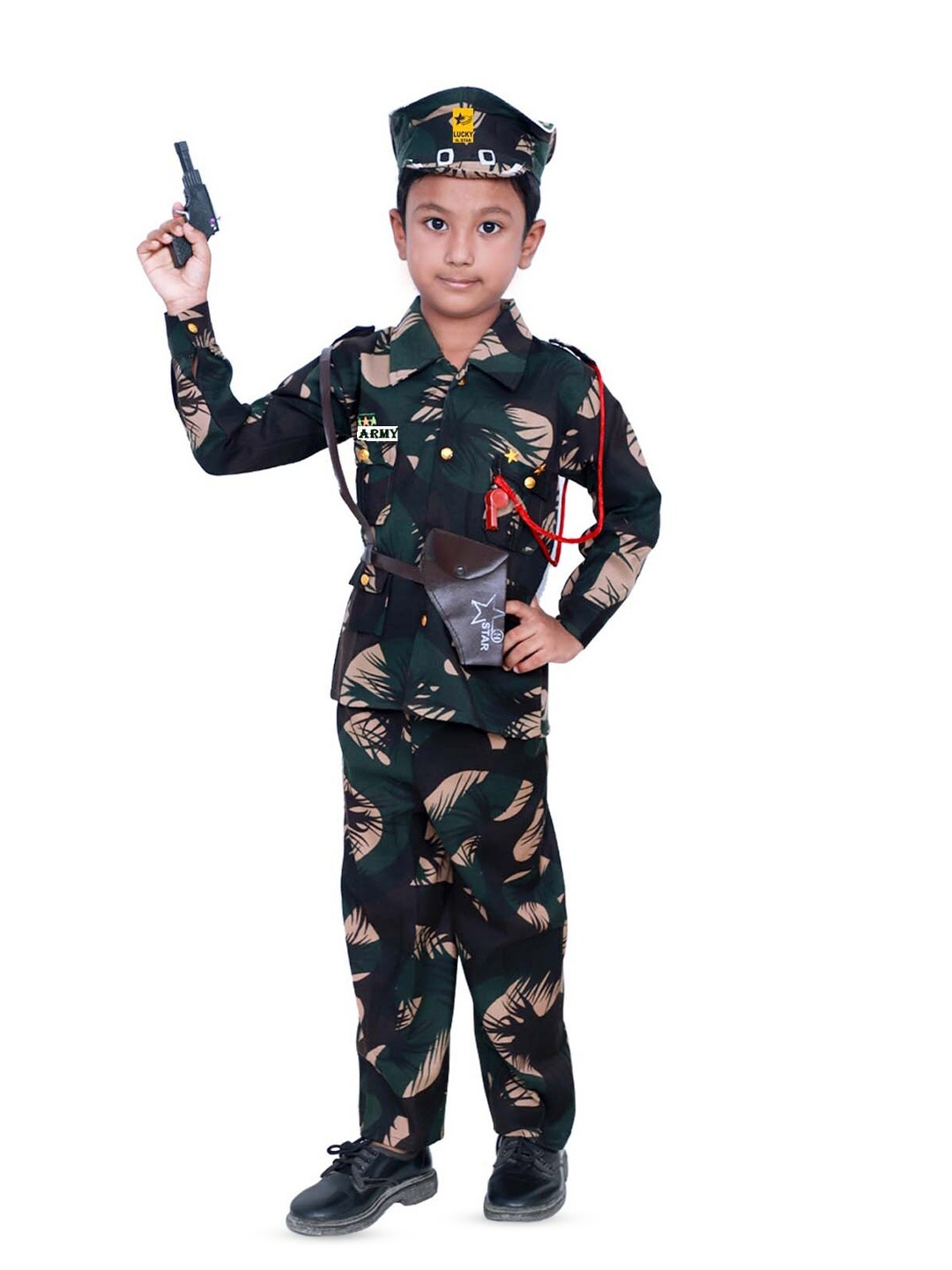 

BAESD Kids Printed Shirt With Trousers, Beige