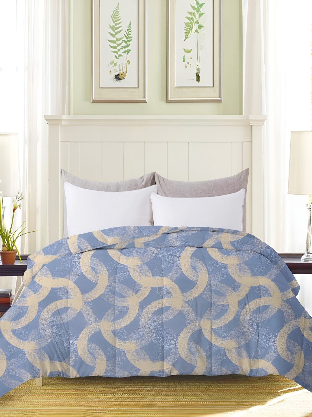 

bsb home Blue & Beige Abstract Printed Heavy Winter 210 GSM Double Bed Comforter