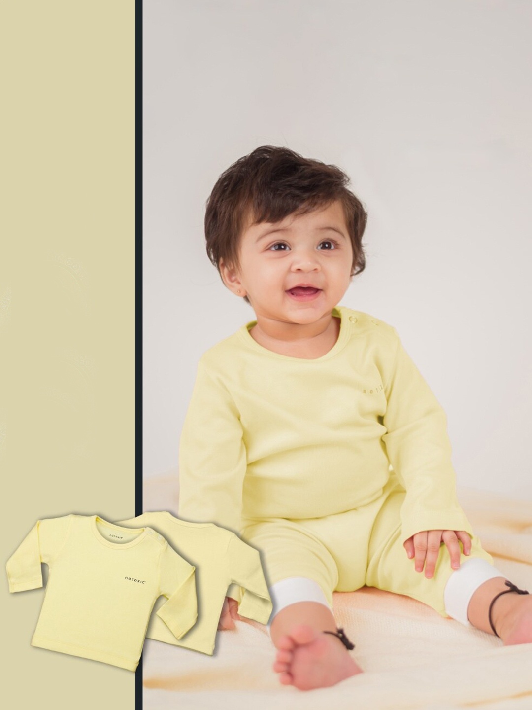 

BAESD Kids V-Neck Organic Cotton Raw Edge T-shirt, Yellow