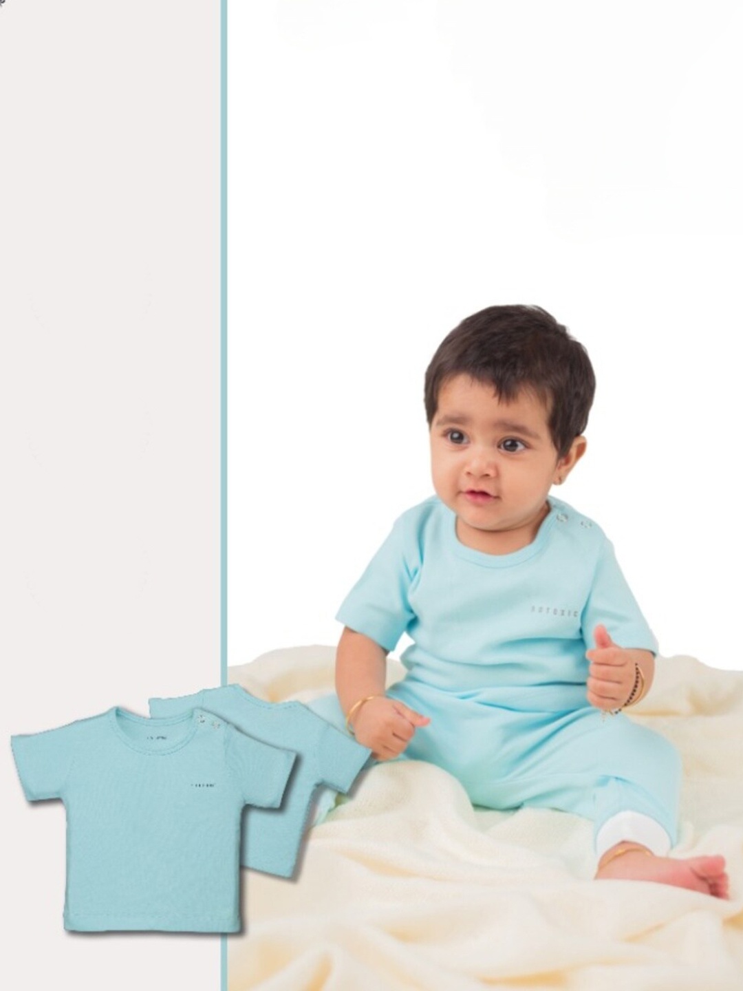 

BAESD Kids Round Neck Short Sleeves Organic Cotton Causal T-shirt, Blue
