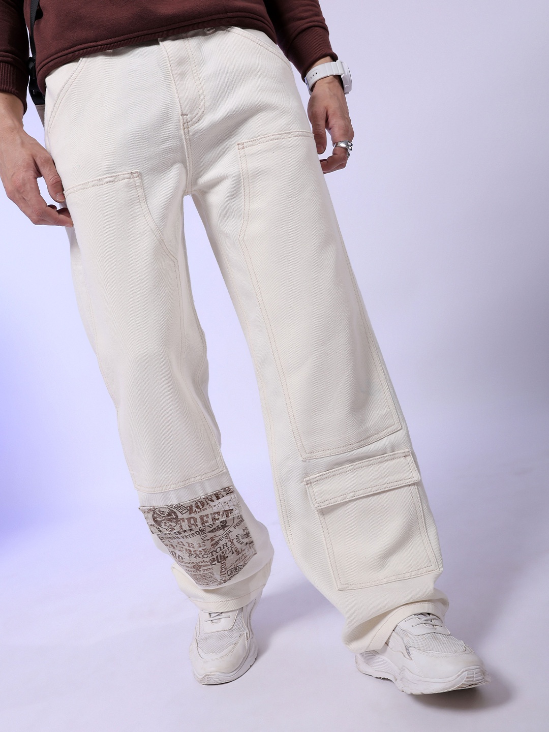 

The Indian Garage Co Men White Relaxed Fit Clean Look Jeans