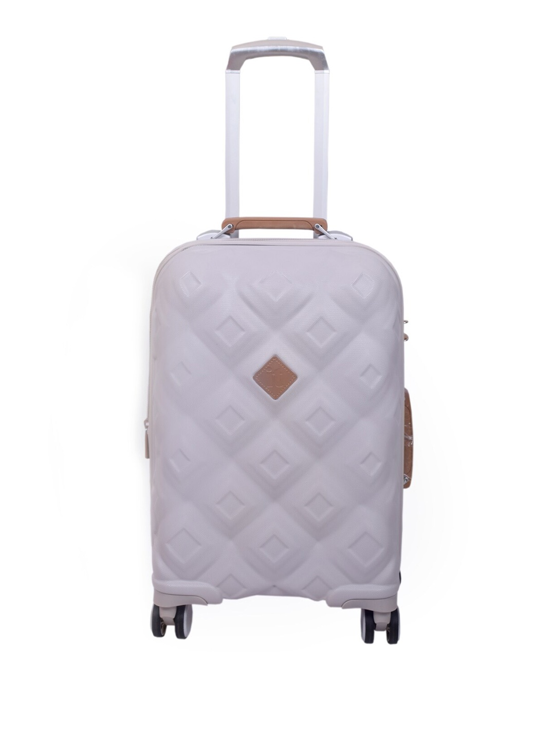 

IT luggage Embellish Textured Hard-Sided Cabin Trolley Bag, Beige