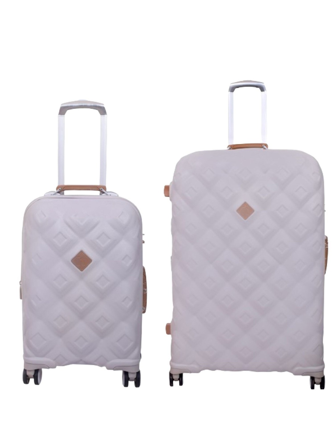 

IT luggage Set Of 2 Textured Hard-Sided Trolley Bags, Beige