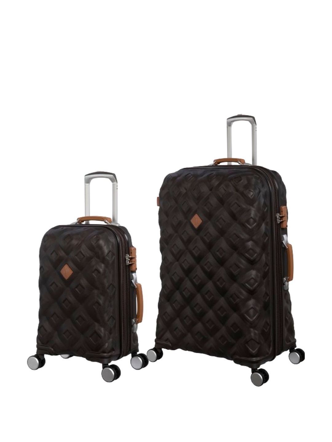 

IT luggage Embellish Set Of 2 Textured Hard-Sided Trolley Bags, Brown