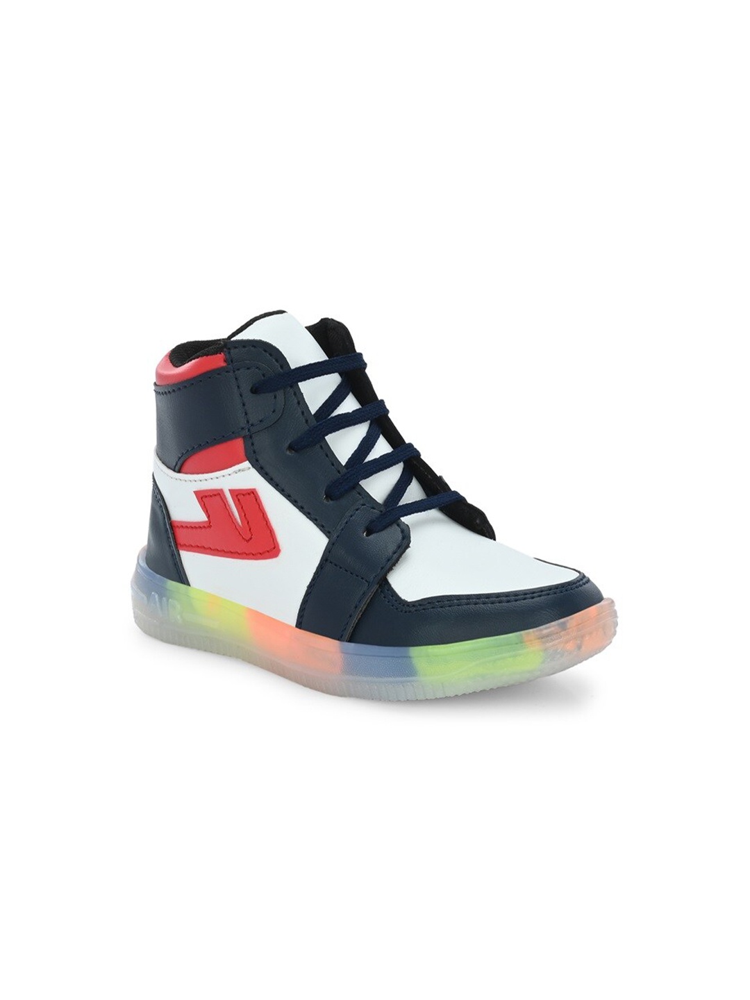 

BAESD Kids Colourblocked Round Toe LED Mid-Top Sneakers, Blue