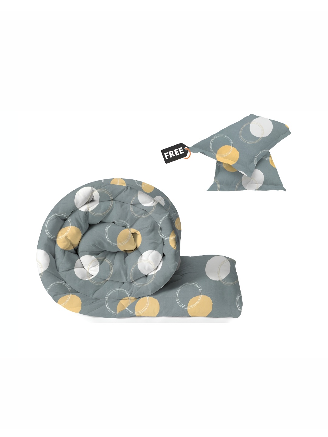 

bsb home Grey & Yellow Geometric Cotton Heavy Winter 210 GSM Double Bed Comforter
