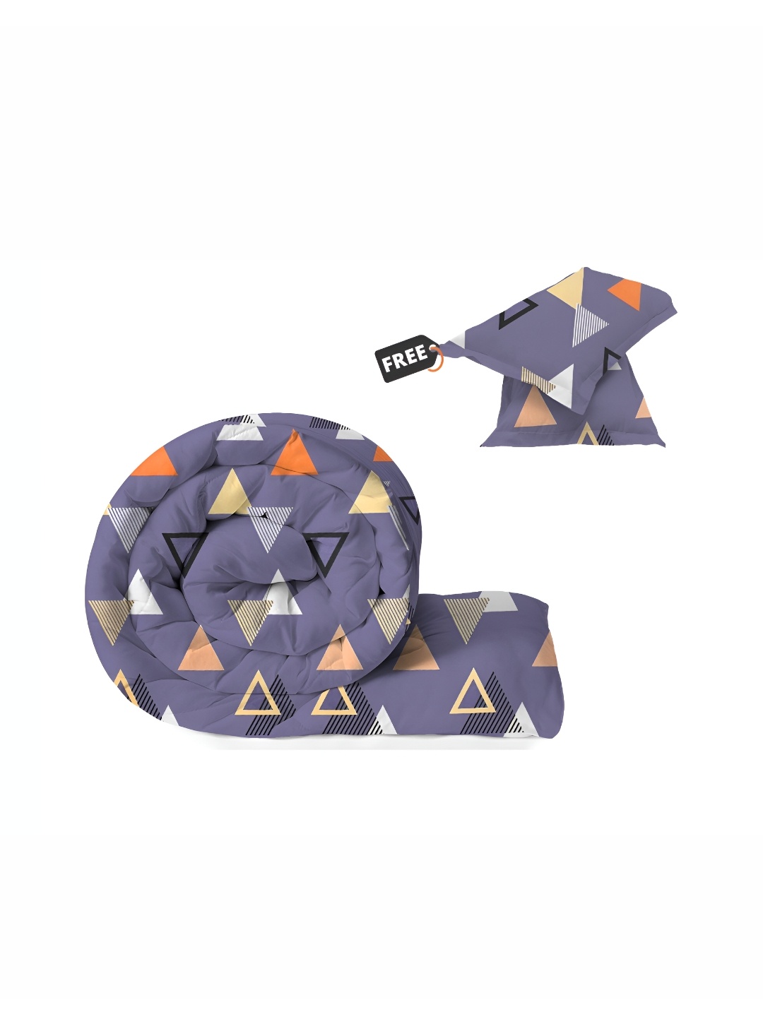 

bsb home Purple & White Geometric Printed Heavy Winter 210 GSM Double Bed Comforter