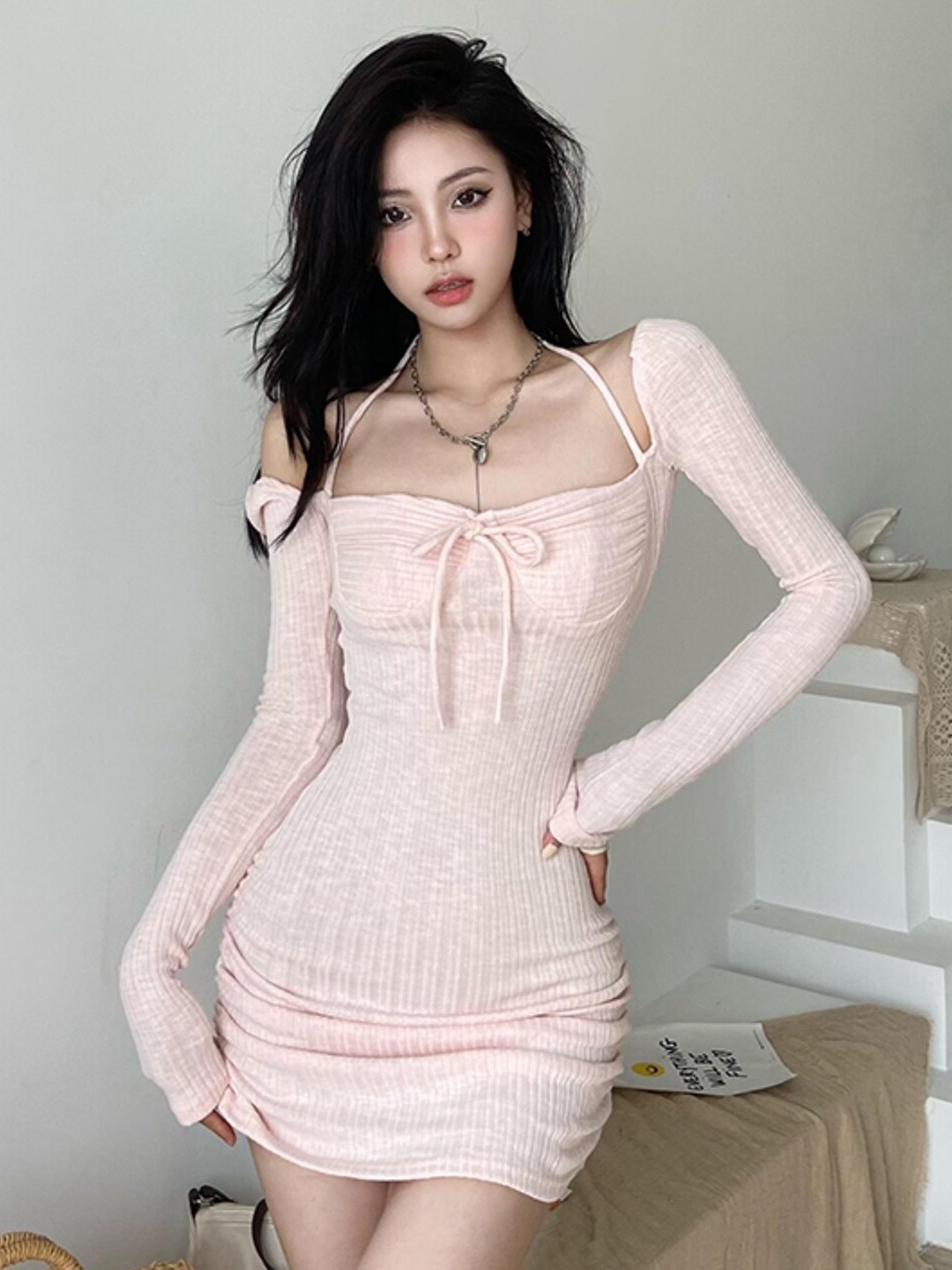 

Stylecast X KPOP Self Design Bodycon Dress, Pink